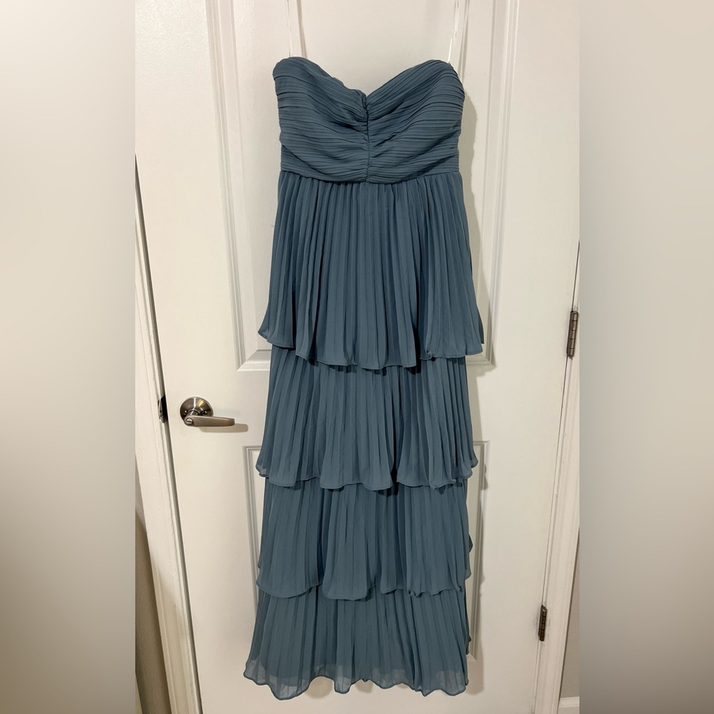 Lulu's Seriously Sensational Light Blue Strapless Tiered Maxi Dress